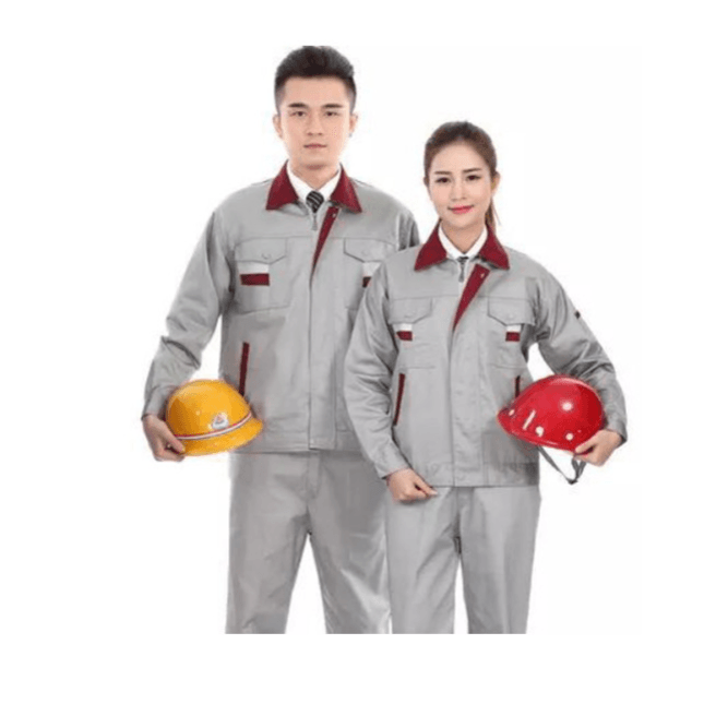 Bộ quần áo bảo hộ Pangrim màu xám, đỏ mận