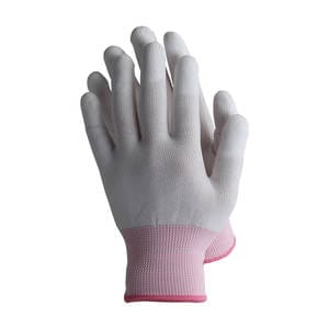 Găng tay sợi Polyester phủ PU ngón màu trắng