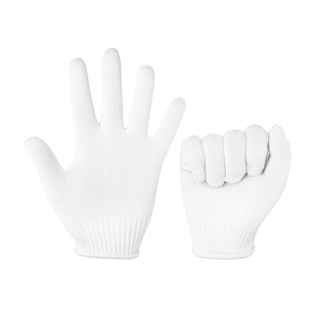 Găng tay sợi Polyester trắng