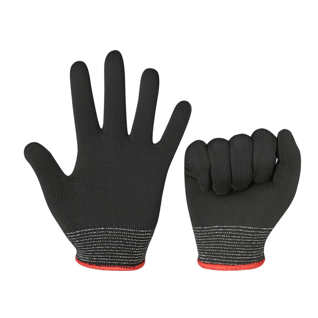 Găng tay sợi Polyester đen
