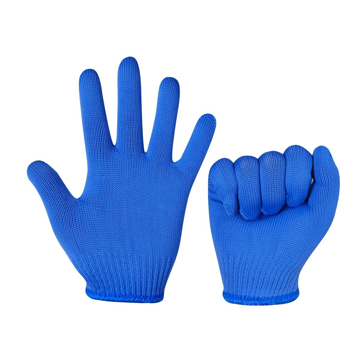 Găng tay sợi Polyester xanh dương